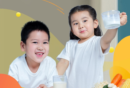 兒童海報——合理膳食每天一杯奶助我健康成長(cháng)